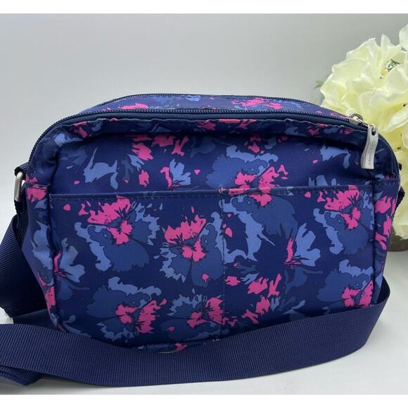 Baggallini Legacy Collection Navy Garden Crossbody Light Nylon Water Resistant - Picture 6 of 12